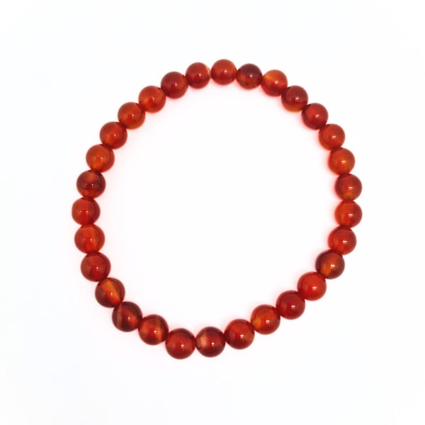 Carnelian bracelet round 6 mm