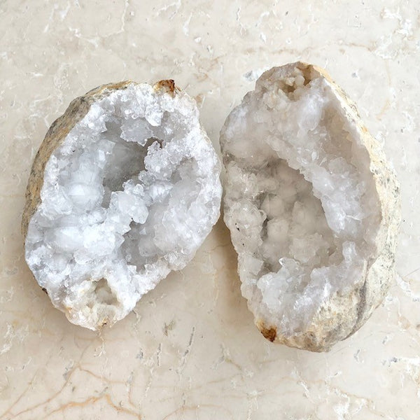 Crystal geode with calcite