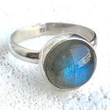 Labradorite, ring with round stone