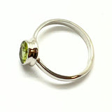 Peridot silverring fasetterad storlek 7