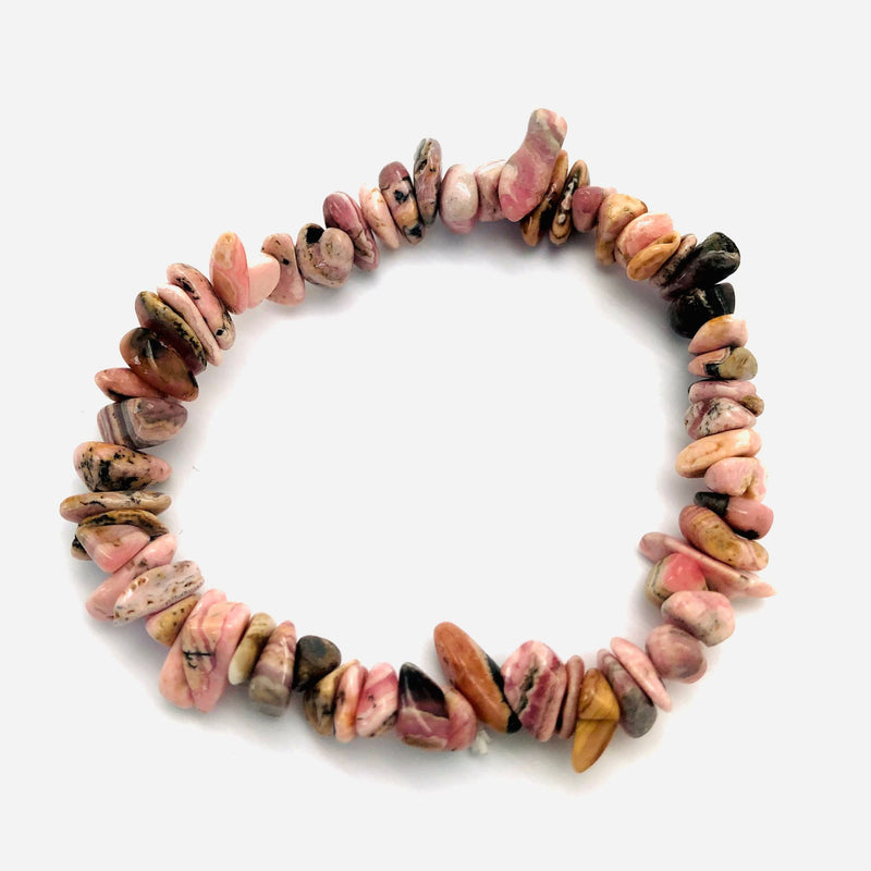 Rhodochrosite chip bracelet