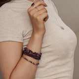 Lepidolite necklace with silver or gold-plated chain