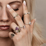 Topas rosa ring i guld vermeil - oval eller rund