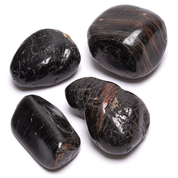 Black tourmaline, polished stone