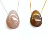 Agate necklace with silver or gold plated chain