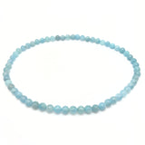 Akvamarin halsband 8 mm pärlor