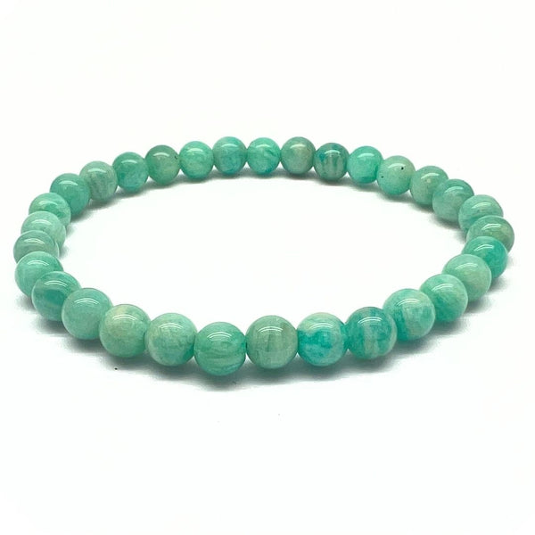 Amazonite, 6mm pearl bracelet
