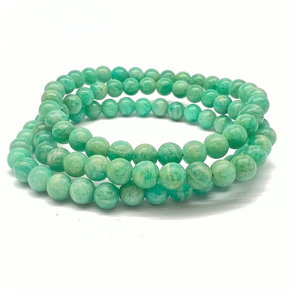Amazonite, 6mm pearl bracelet