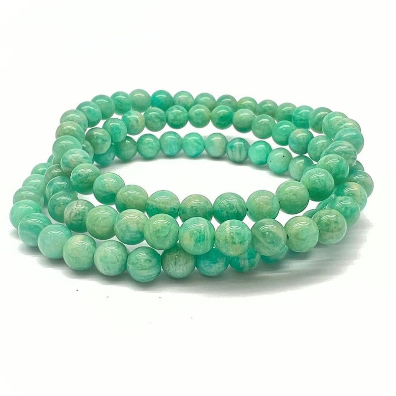 Amazonite, 6mm pearl bracelet