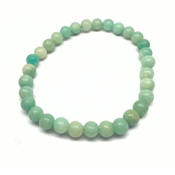 Amazonite, 6mm pearl bracelet