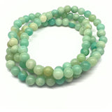 Amazonite, 6mm pearl bracelet