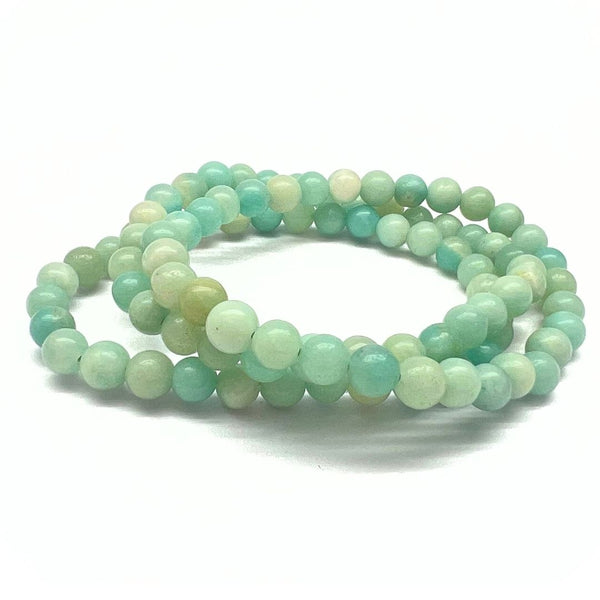 Amazonite, 6mm pearl bracelet