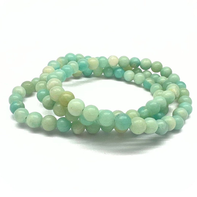 Amazonite, 6mm pearl bracelet