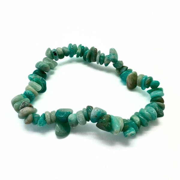 Amazonite, chip bracelet on elastic thread