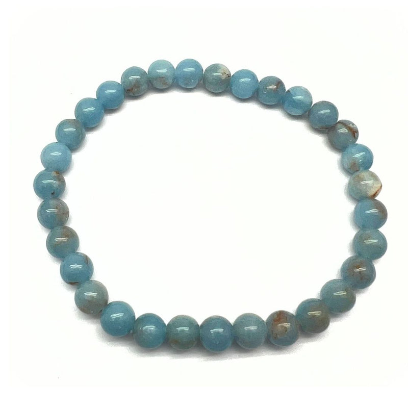 Angelite, bracelet round 6 mm beads