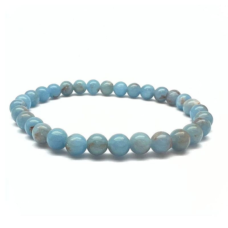 Angelite, bracelet round 6 mm beads