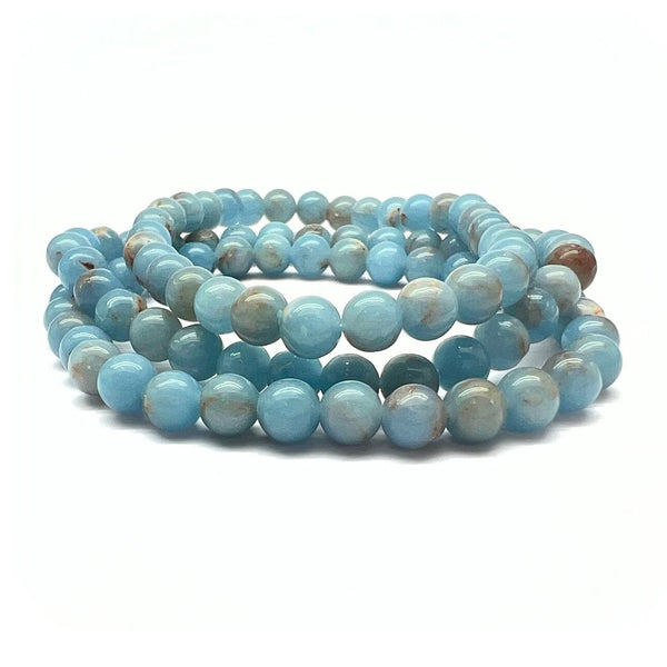 Angelite, bracelet round 6 mm beads