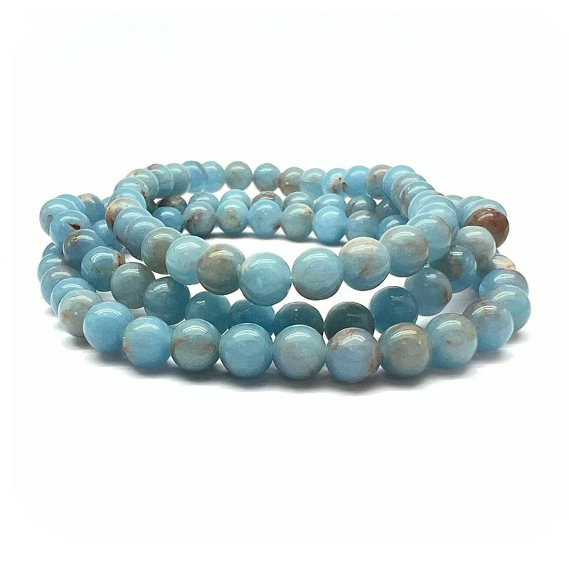 Angelite, bracelet round 6 mm beads