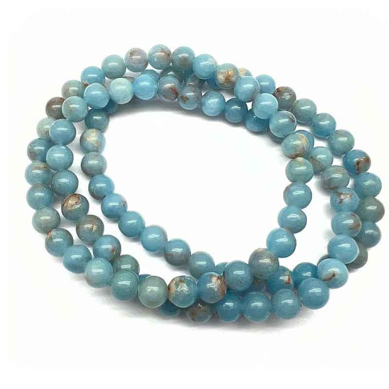 Angelite, bracelet round 6 mm beads