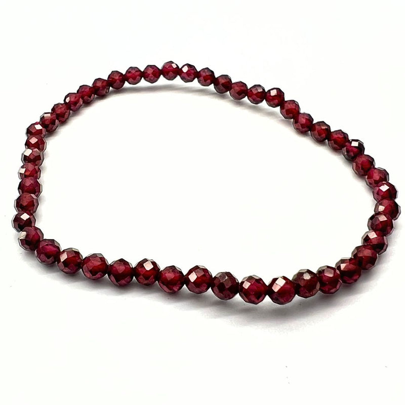 Granat fasettslipat armband 4 mm