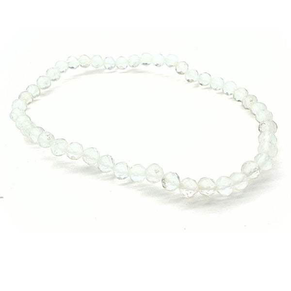 Rock crystal, faceted bracelet 3 mm