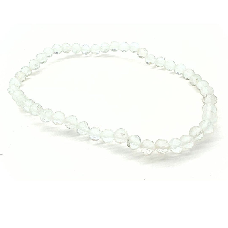 Rock crystal, faceted bracelet 3 mm