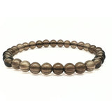 Smoky quartz, bracelet with 6 mm beads