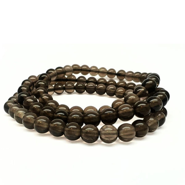 Smoky quartz, bracelet with 6 mm beads A quality