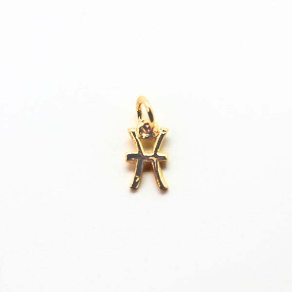 Pisces symbol, pendant in gold-plated silver small