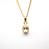 Bergkristall, månadssten för april i guldpläterat silverhänge