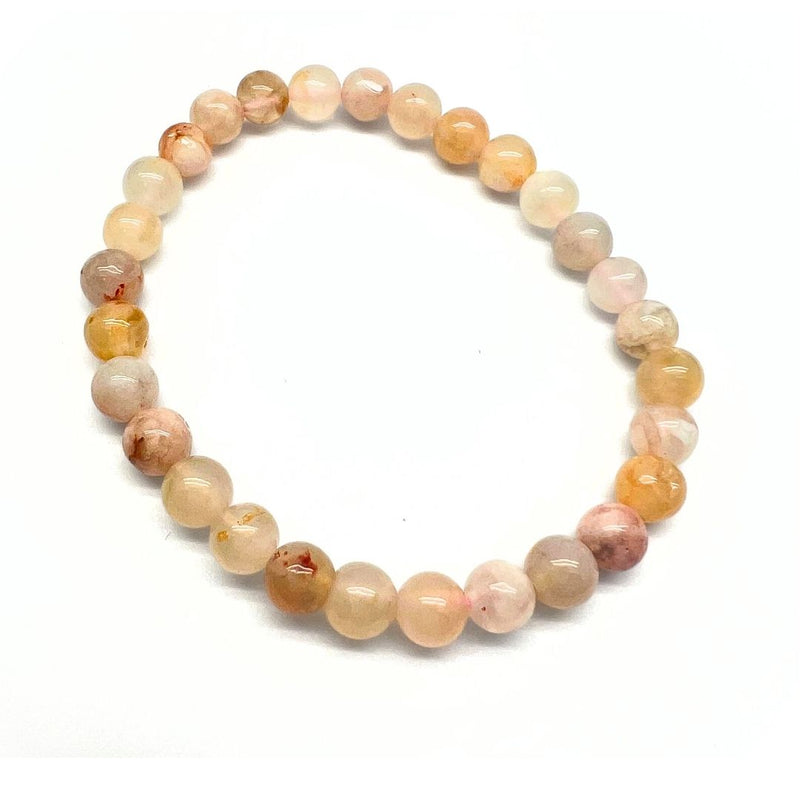 Flower agate bracelet 6 mm
