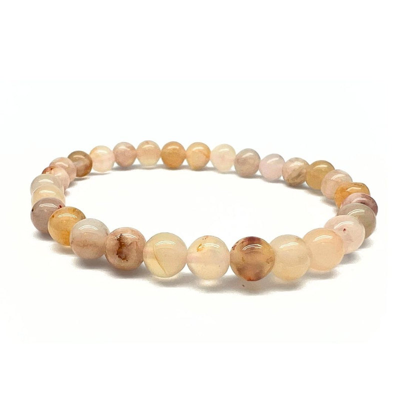 Flower agate bracelet 6 mm