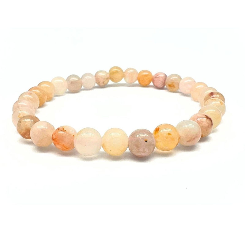 Flower agate bracelet 6 mm