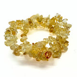 Citrine, chip bracelet with elastic thread