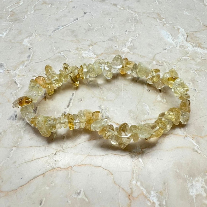 Citrine, chip bracelet with elastic thread