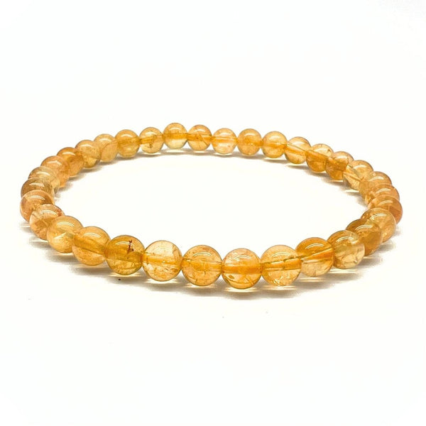 Citrin, rundslipat armband 6 mm