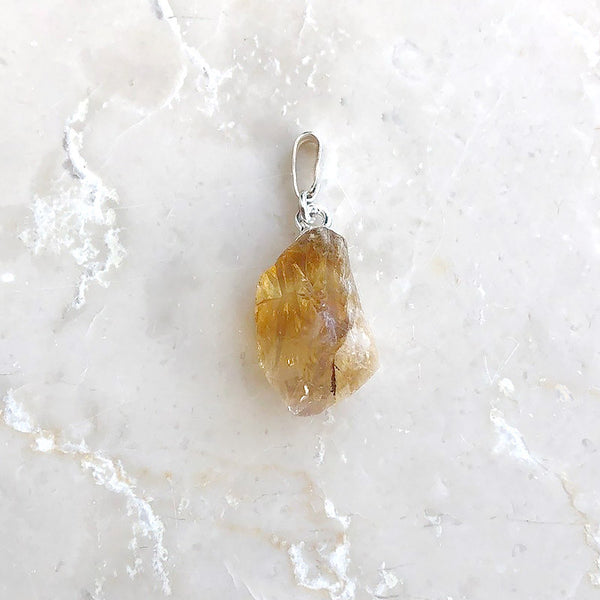 Citrine raw small tip with or without chain