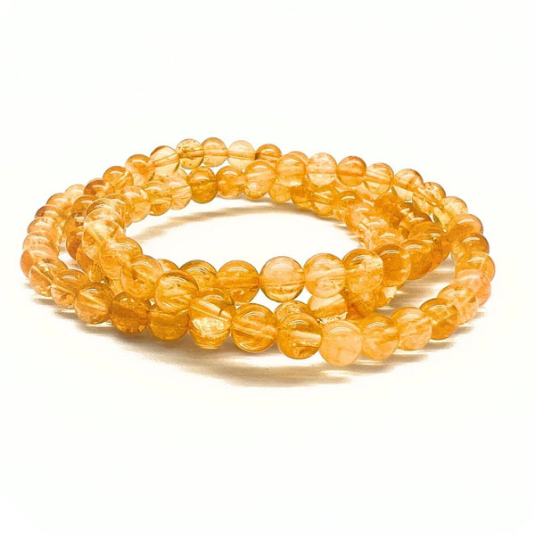 Citrin, rundslipat armband 6 mm