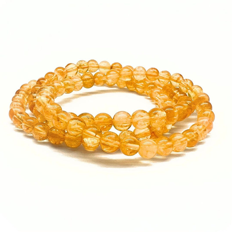 Citrine, pyöreä leikkaus rannekoru 6 mm