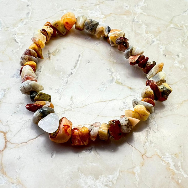 Crazy Lace agate chip bracelet