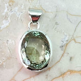 Rainbow moonstone, oval pendant in silver