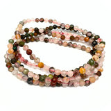 Turmalin fasetterat armband i mix färger 4 mm