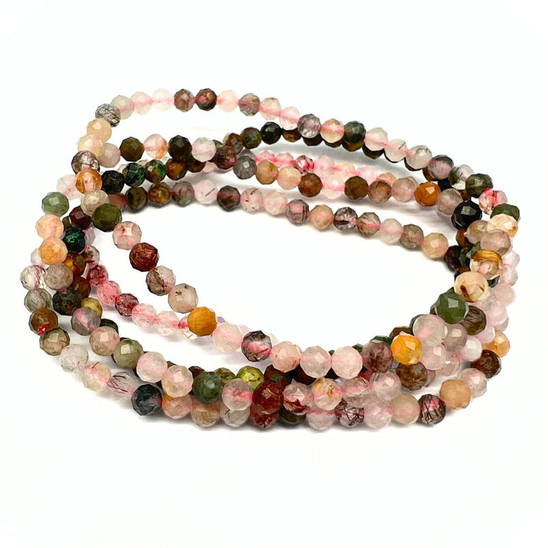 Turmalin fasetterat armband i mix färger 4 mm