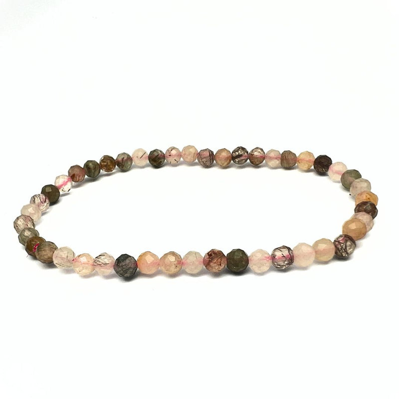 Turmalin fasetterat armband i mix färger 4 mm