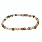 Turmalin fasetterat armband i mix färger 4 mm