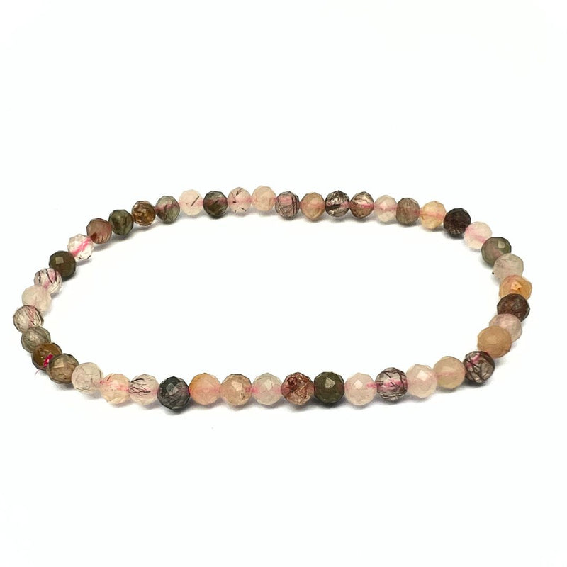 Turmalin fasetterat armband i mix färger 4 mm