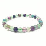 Fluorit, armband med runda pärlor 6 mm