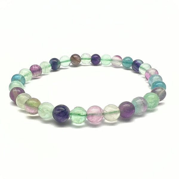 Fluorite, bracelet with round beads