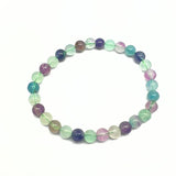 Fluorit, armband med runda pärlor 6 mm