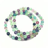Fluorit, armband med runda pärlor 6 mm